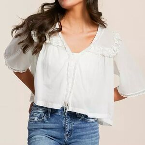 Free People Luna Cropped Blouse